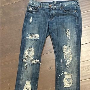 7 For All ManKind distressed jeans
